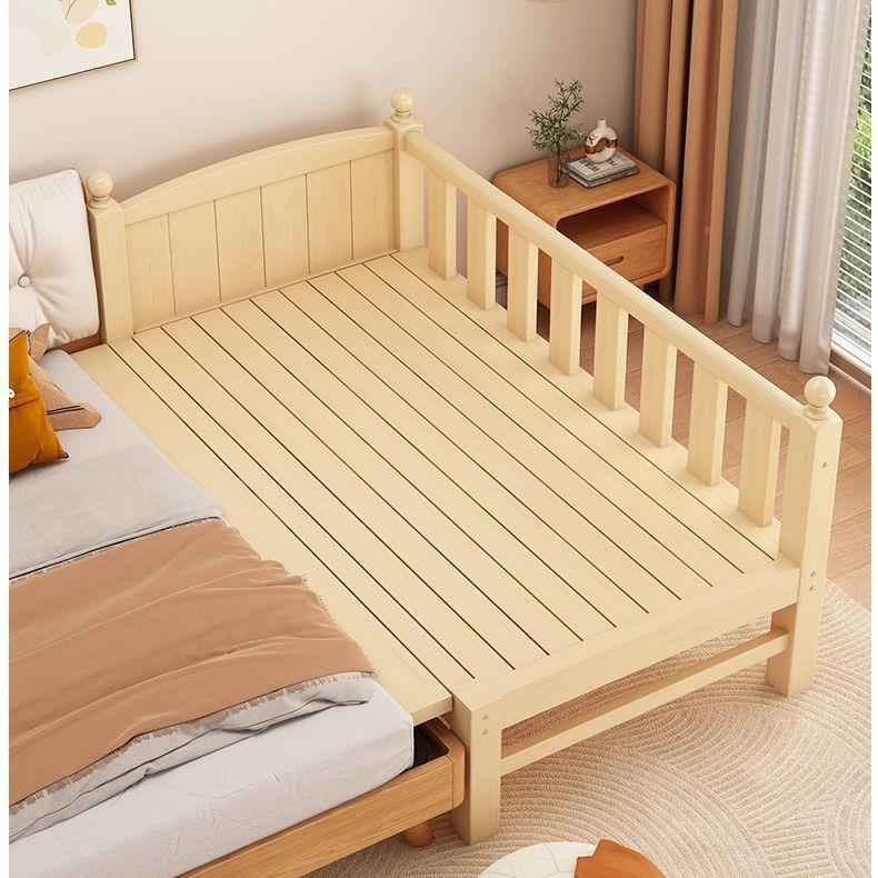实木婴儿拼接床加宽带护栏孩女大孩人床单边无品牌/床男儿童拼接