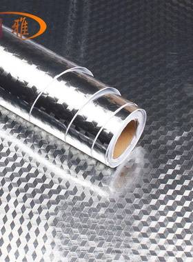 厨房防159油贴自粘墙P纸VC防水橱耐高温柜铝砖箔纸瓷灶台防潮锡纸