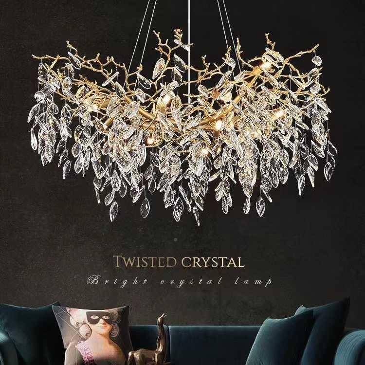 奢水晶灯简约556大气法式意式客厅树灯华美式枝轻奢卧室客厅水晶