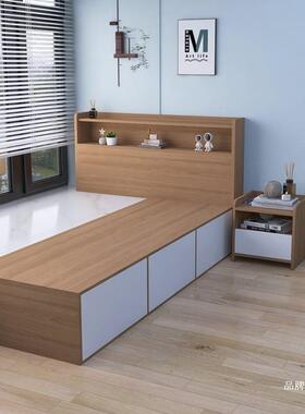 飘衔接床拼接床29374实半木榻榻米箱体延窗伸窗台改造一飘窗一半