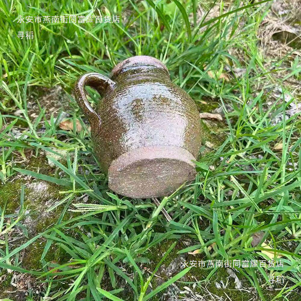 土陶柴老复煮古烧青釉茶罐耳罐粗式陶茶PLA罐可上火茶壶油壶插花