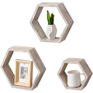 木制六边形货架乡浮动蜂窝HS 23M62壁状货架卧室浴墙室客厅办公室