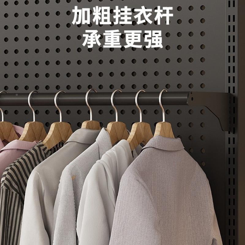 洞板洞简易衣柜室家用装XHK组金属衣橱出租房用开卧放式防尘帘挂
