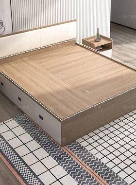 可小户型榻物榻米单人储物床多板功363能高箱储床带抽屉双人式床#￥