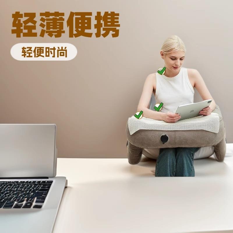 便发携式气脑桌可折叠床上沙阅读枕自动充气看kx240605书阅读电办