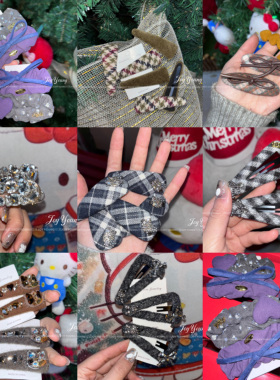 韩系甜美秋冬毛绒发夹爱心bb夹侧边夹刘海夹碎发洋气发卡夹子头饰