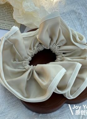 【素光涟漪】韩系素色千金风缎面光泽感发圈原创木耳边高级发圈