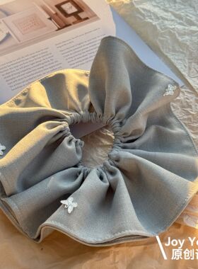 【蝶梦浮蓝】春夏清冷韩系大发圈原创设计时尚纯色温柔大肠发圈