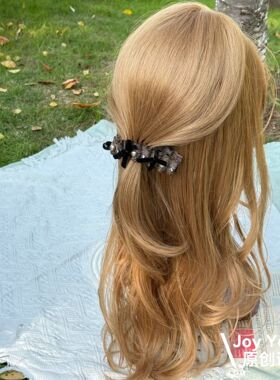 【月痕星锢】韩国氛围感气质香蕉夹甜酷风原创设计百搭镶钻香蕉夹