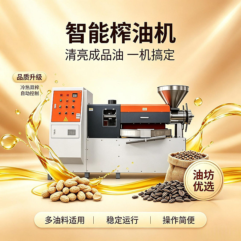 150型不锈钢款式榨油机带回饼自动上料榨油机冷热两用榨油机