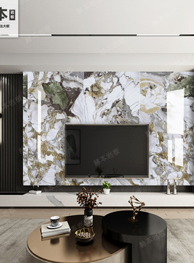进口岩板1200x2400仿天然大理石大板瓷砖客厅电视背景墙砖 翡翠绿