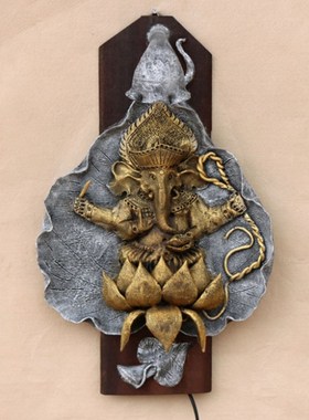 泰国进口 东南亚创意大象鼻神树脂 个性床头灯客厅过道壁灯装饰品