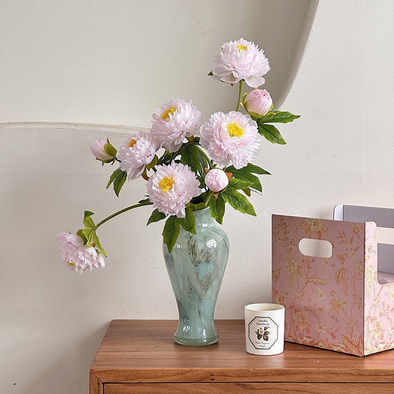 芍药仿真花高品质单支绢布假花婚礼造景装饰拍照道具家居桌面插花