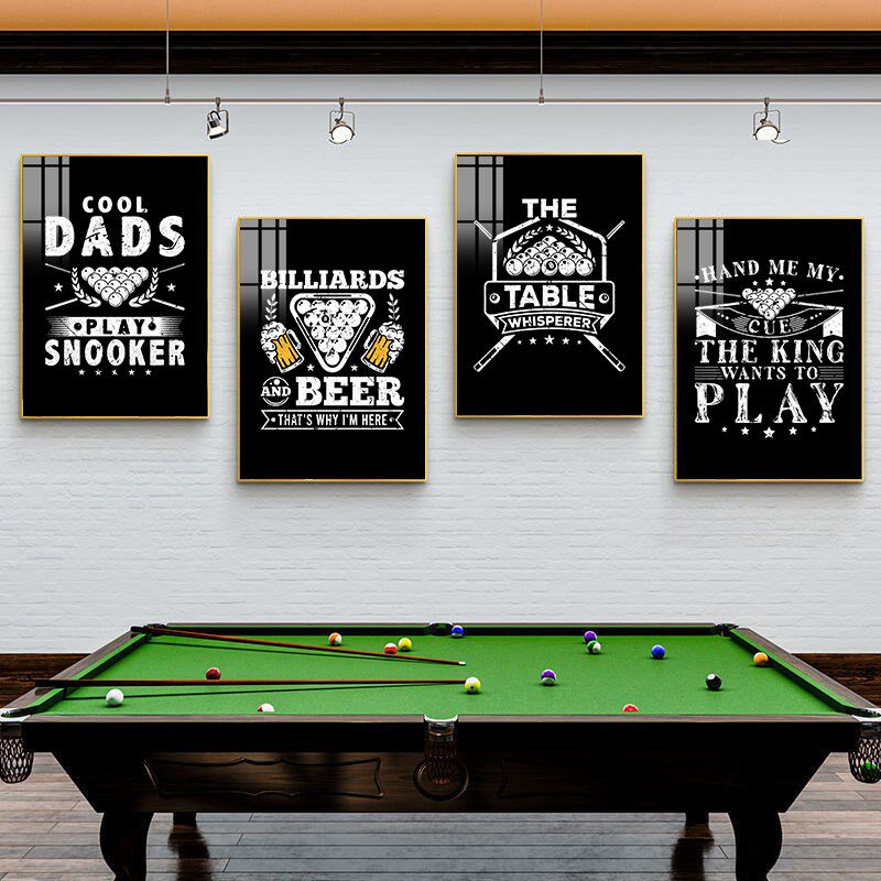 台球厅装饰画斯诺克俱乐部文化墙壁画复古英文海报贴画桌球室挂画