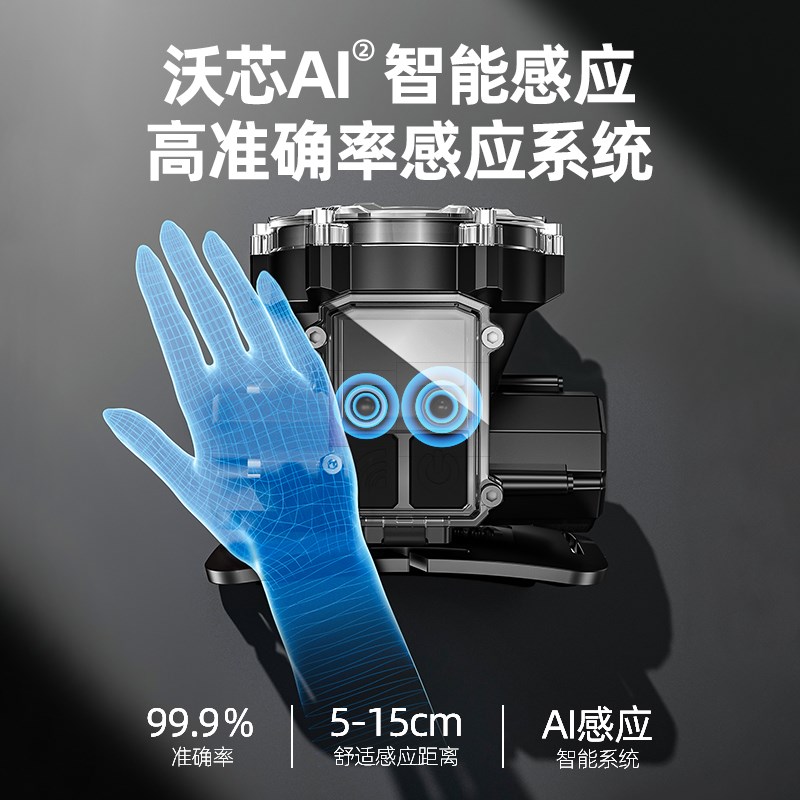 WE01头灯夜钓感应帽夹灯钓鱼专用充电强光超亮LED头戴式帽檐饵