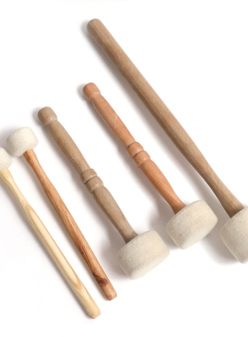 西藏颂钵钵锤尼泊尔手工羊毛毡钵棒音钵棒敲棒钵FO音碗配件钵锤