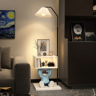 置物落地灯钓鱼台灯卧室床头柜一体儿童房客厅沙发旁边茶几高级感