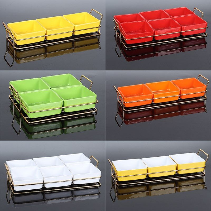 KTV酒吧小吃分格盘密胺沐足会所点心水果碟商用干果零食组合拼盘