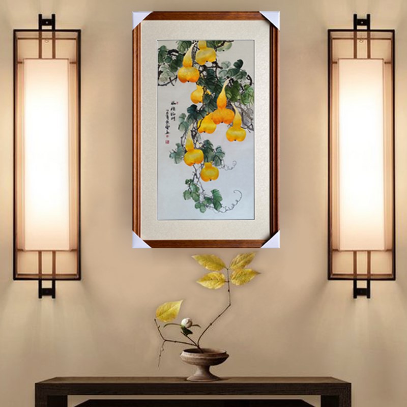 苏绣成品挂画葫芦福禄临门五福临门纯手工刺绣品家庭玄关装饰壁画