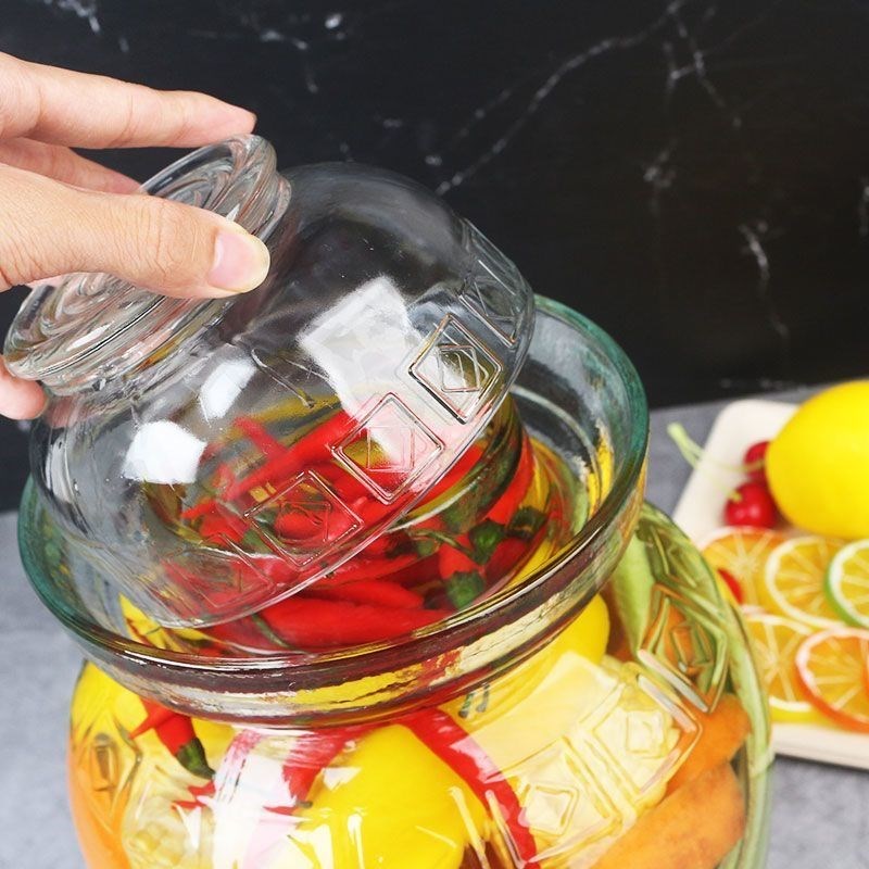 泡菜坛子玻璃加厚酸菜坛子腌菜缸家用大号带盖密封四川咸菜泡菜罐