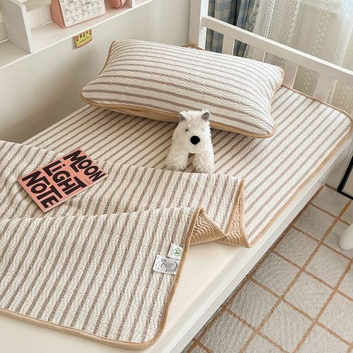 A类一面棉一面绒床盖三件套宿舍学生2024新款四季可用单人90x200