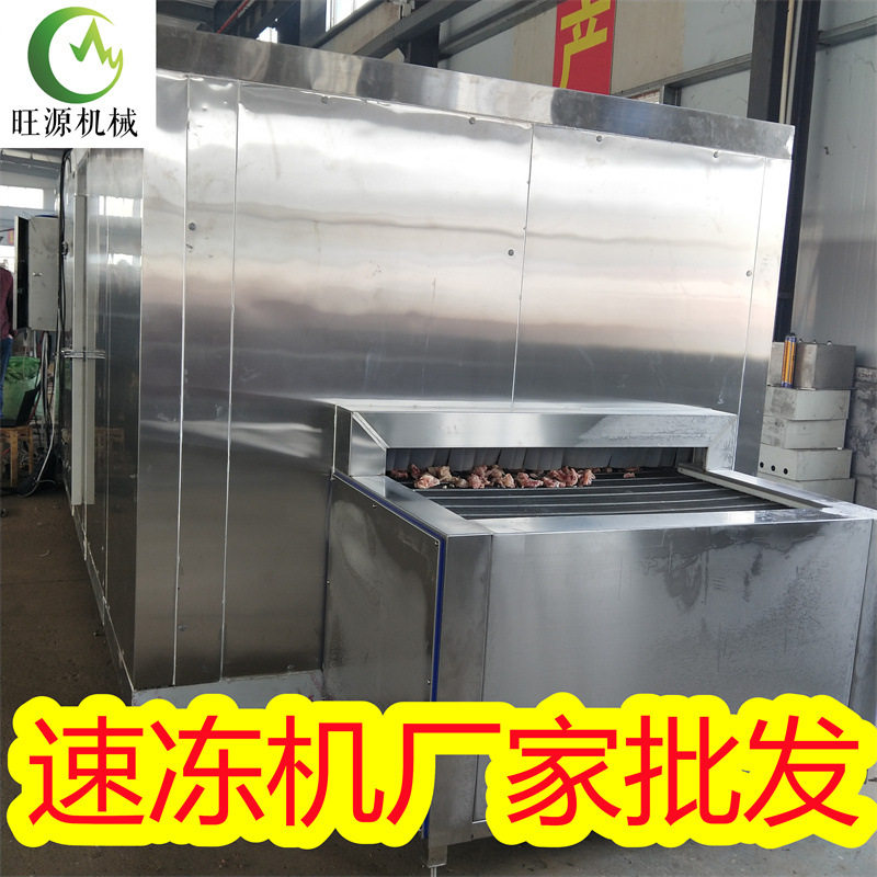 旺源批发隧道式速冻机黄桃流态化冷冻线巴沙鱼冷冻加工生产设备