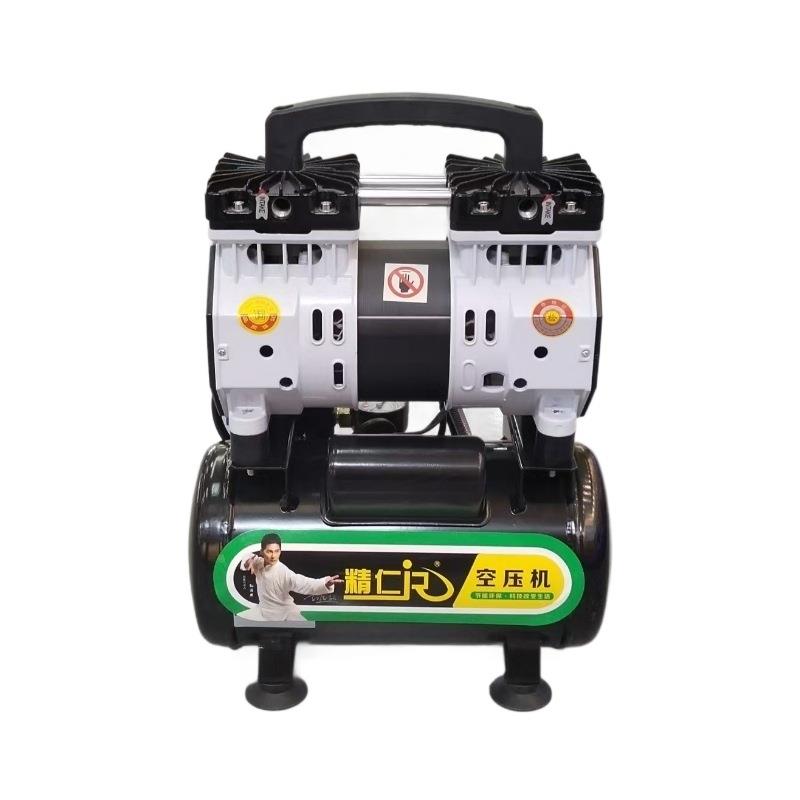 双缸静音充气泵空压机小型高压无油空气压缩机220V木工喷漆打气泵