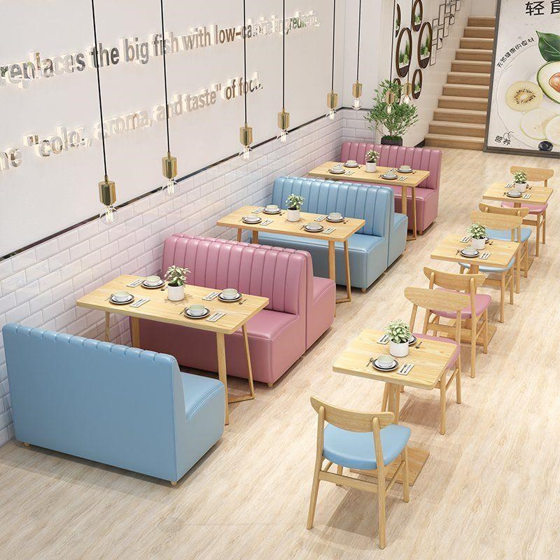 奶茶店桌子店小吃店咖啡厅甜品店桌椅组合接烧烤火锅卡座沙发组合