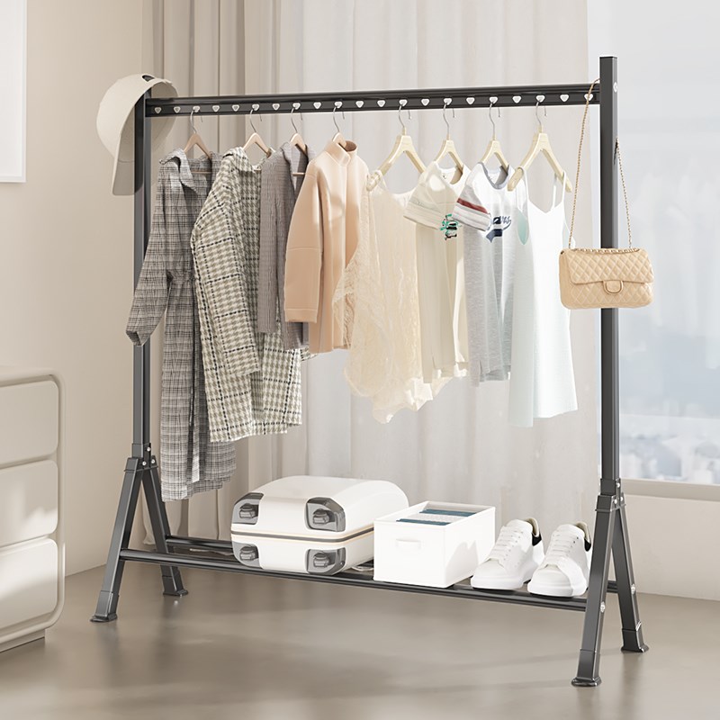 单杆式落地晾衣架卧室阳台晒被挂衣架家用晾衣杆晒衣架宿舍衣帽架