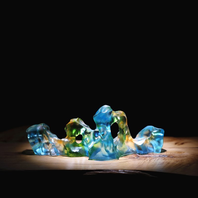 惠古琉璃文房四宝笔搁琉璃笔山笔架书画绘画国画放毛笔笔托