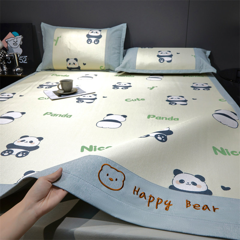 空调席凉席三件套夏天席子学生宿舍单人夏季冰丝席可水洗机洗折叠