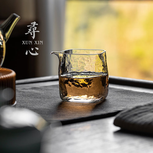 寻心透明玻璃公道杯加厚耐热分茶器茶海中式家用创意功夫茶具配件