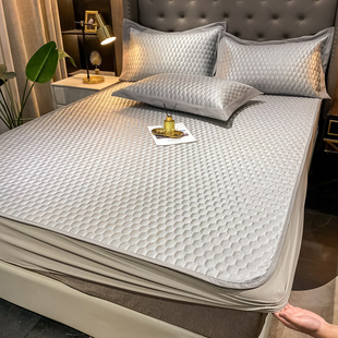 折叠式 2m床笠款 空调软席 冰丝凉席子三件套可水洗乳胶凉席1.8 夏季