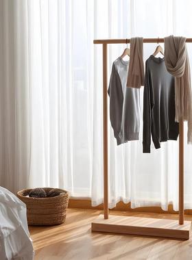 实木落地式帽YFE架服店展架衣家用卧室可移动纯实示木挂衣装架