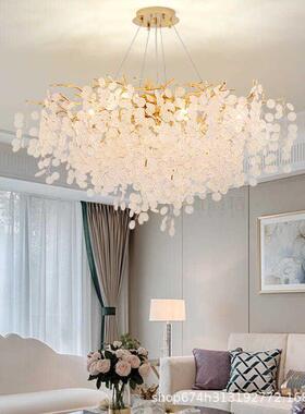 现代客厅水晶灯灯大气轻个性47517奢华玻璃主欧式法式别墅奢吊水