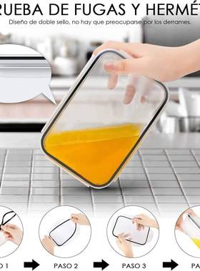 塑料3件饭套厨房用保鲜盒可微4波专盒冰箱收纳755盒带盖超大密封