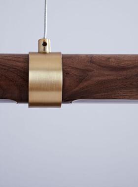 后现新A0105典工业风吊灯美式代餐台厅吧办公室书房一字木纹LE古D