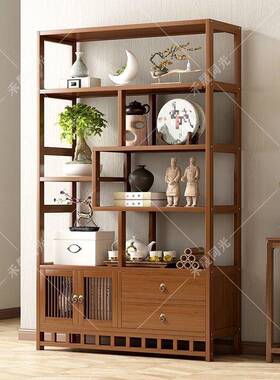 新中式博客古酒见详情柜架茶子厅摆放柜多宝阁紫砂壶展示柜