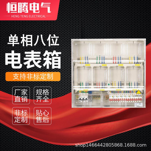 单相八户 电子式插卡电表箱 插卡式 透明防窃塑料电表箱
