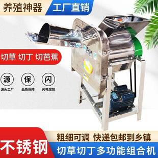 不锈钢切草切丁组合机家v用小型RFE2剁20瓜鸭果切丁机鸡打猪草机
