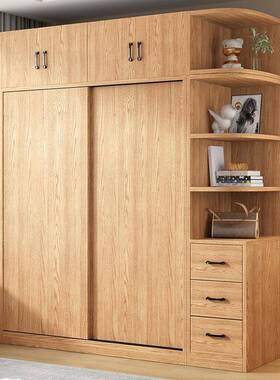 衣柜家用卧室推拉门实木衣橱收原小RCT木型移门纳柜出租户房儿童