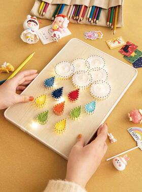 弦丝画作创意孕KBO绕线画手工制材料妇解闷装情饰钉子画人节