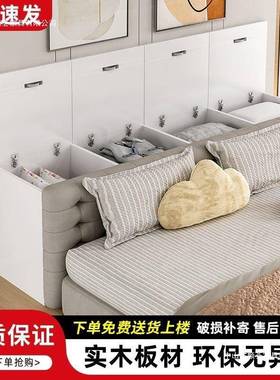 实木斗隙柜头柜窄PMU柜子床尾缝长条床边柜柜榻榻米夹缝储床物柜