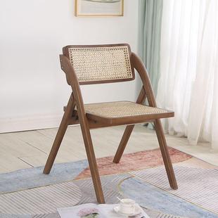 餐厅实木一体折椅用子叠中古昌迪尔椅免安装 MZL简加约折叠椅家客