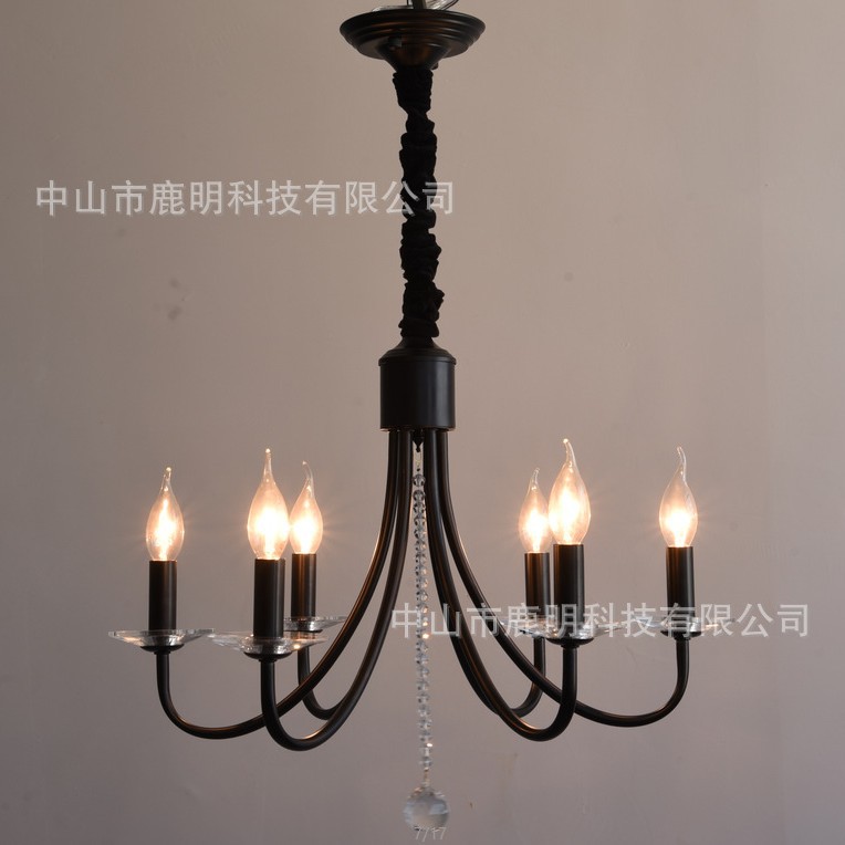 美式复古水晶吊灯法式轻奢简约客厅卧室复式楼氛围感餐厅装饰吊灯