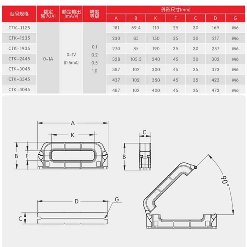 开启式剩余电流互感器 电气火灾监控零序互感器方形2000/1