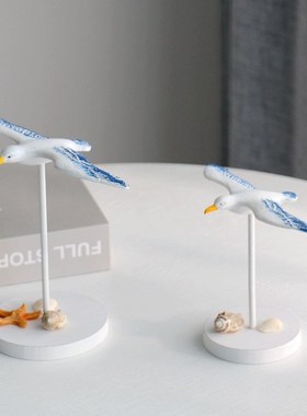 地中海飞鸟摆件海鸥摆设样板房电视柜玄关摆台装饰品开放格工艺品