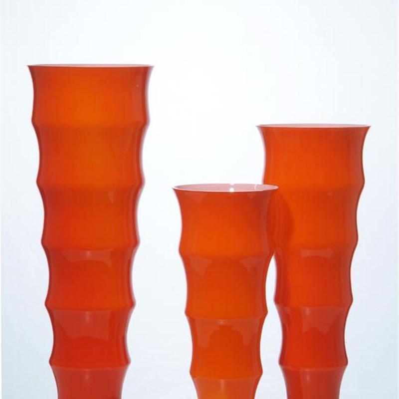 彩色玻璃花瓶客厅装饰桔色绿色卧室富贵竹花器现代简约婚庆样板房