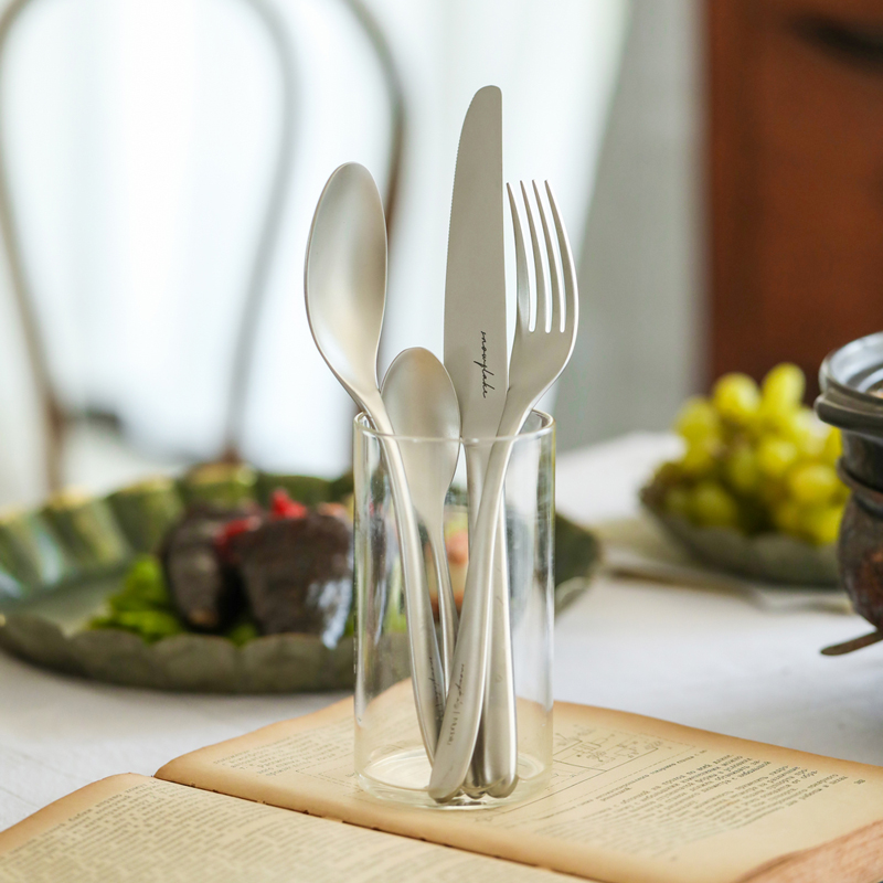 雪花釉复古30不锈钢刀叉装牛排西餐餐具勺子叉子四件全高档
