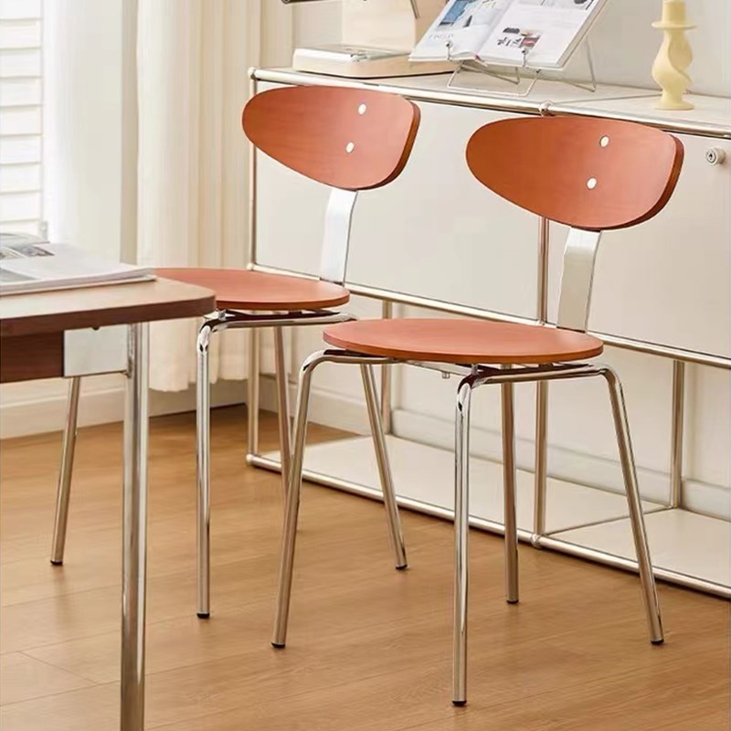 餐椅家用中古风恰恰实木靠背椅咖啡厅休闲椅子木凳子设计师餐椅子